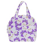 Purple Owl Pattern Background Boxy Hand Bag