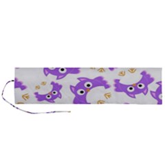 Purple Owl Pattern Background Roll Up Canvas Pencil Holder (L) from ArtsNow.com