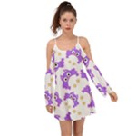 Purple Owl Pattern Background Boho Dress