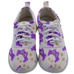 Purple Owl Pattern Background Mens Athletic Shoes