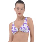 Purple Owl Pattern Background Ring Detail Bikini Top