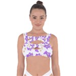 Purple Owl Pattern Background Bandaged Up Bikini Top