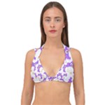 Purple Owl Pattern Background Double Strap Halter Bikini Top