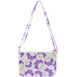Purple Owl Pattern Background Double Gusset Crossbody Bag