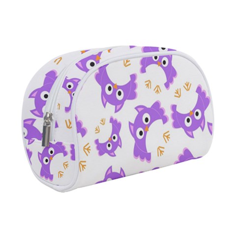 Purple Owl Pattern Background Make Up Case (Small) from ArtsNow.com
