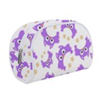 Purple Owl Pattern Background Make Up Case (Small)