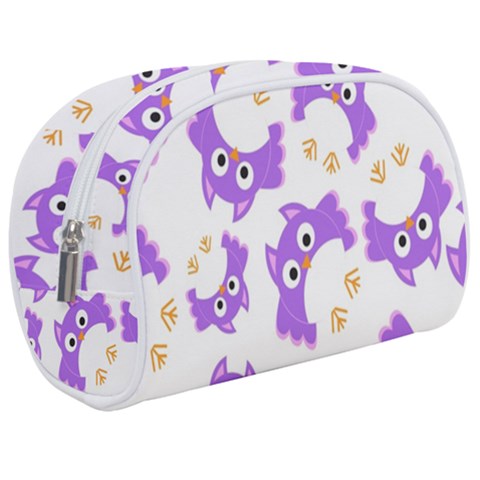 Purple Owl Pattern Background Make Up Case (Medium) from ArtsNow.com