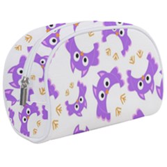 Purple Owl Pattern Background Make Up Case (Medium) from ArtsNow.com