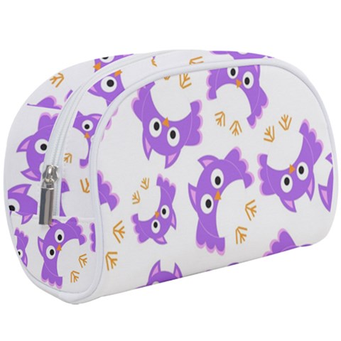 Purple Owl Pattern Background Make Up Case (Large) from ArtsNow.com