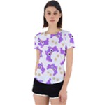 Purple Owl Pattern Background Back Cut Out Sport T-Shirt