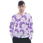 Purple Owl Pattern Background Men s Long Sleeve Raglan T-Shirt