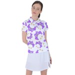 Purple Owl Pattern Background Women s Polo T-Shirt