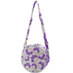 Purple Owl Pattern Background Crossbody Circle Bag