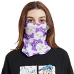 Purple Owl Pattern Background Face Covering Bandana (Two Sides)