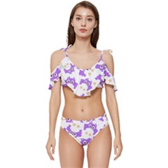 Ruffle Edge Tie Up Bikini Set	 