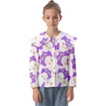 Purple Owl Pattern Background Kids  Peter Pan Collar Blouse