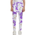 Purple Owl Pattern Background Kids  Skirted Pants