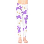Purple Owl Pattern Background Kids  Classic Winter Leggings