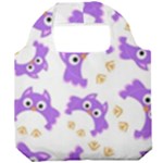 Purple Owl Pattern Background Foldable Grocery Recycle Bag