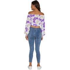 Long Sleeve Crinkled Weave Crop Top 