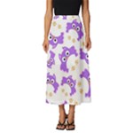 Purple Owl Pattern Background Classic Midi Chiffon Skirt