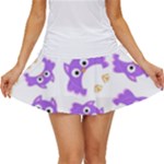 Purple Owl Pattern Background Women s Skort