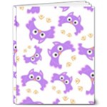 Purple Owl Pattern Background 8  x 10  Hardcover Notebook