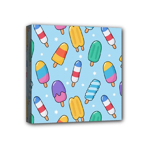 Cute Kawaii Ice Cream Seamless Pattern Mini Canvas 4  x 4  (Stretched) from ArtsNow.com