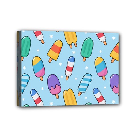 Cute Kawaii Ice Cream Seamless Pattern Mini Canvas 7  x 5  (Stretched) from ArtsNow.com