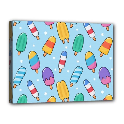 Cute Kawaii Ice Cream Seamless Pattern Canvas 16  x 12  (Stretched) from ArtsNow.com