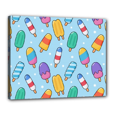 Cute Kawaii Ice Cream Seamless Pattern Canvas 20  x 16  (Stretched) from ArtsNow.com