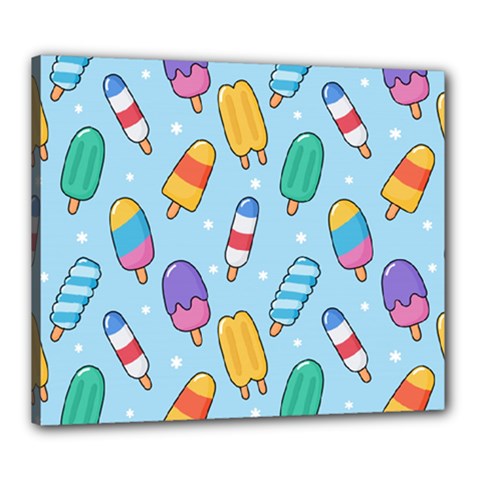 Cute Kawaii Ice Cream Seamless Pattern Canvas 24  x 20  (Stretched) from ArtsNow.com