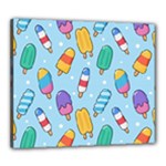Cute Kawaii Ice Cream Seamless Pattern Canvas 24  x 20  (Stretched)
