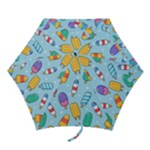 Cute Kawaii Ice Cream Seamless Pattern Mini Folding Umbrellas