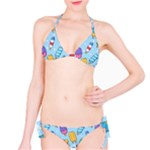Cute Kawaii Ice Cream Seamless Pattern Classic Bikini Set