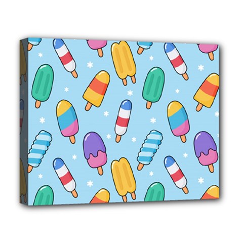 Cute Kawaii Ice Cream Seamless Pattern Deluxe Canvas 20  x 16  (Stretched) from ArtsNow.com