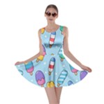Cute Kawaii Ice Cream Seamless Pattern Skater Dress