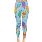 Cute Kawaii Ice Cream Seamless Pattern Everyday Leggings 
