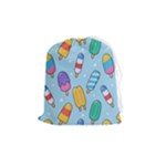 Cute Kawaii Ice Cream Seamless Pattern Drawstring Pouch (Medium)