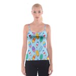 Cute Kawaii Ice Cream Seamless Pattern Spaghetti Strap Top