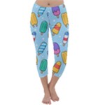 Cute Kawaii Ice Cream Seamless Pattern Capri Winter Leggings 