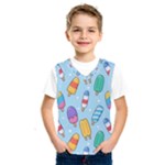 Cute Kawaii Ice Cream Seamless Pattern Kids  Basketball Tank Top