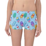 Cute Kawaii Ice Cream Seamless Pattern Boyleg Bikini Bottoms