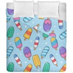 Cute Kawaii Ice Cream Seamless Pattern Duvet Cover Double Side (California King Size)