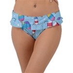 Cute Kawaii Ice Cream Seamless Pattern Frill Bikini Bottoms