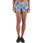 Cute Kawaii Ice Cream Seamless Pattern Yoga Shorts