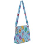 Cute Kawaii Ice Cream Seamless Pattern Zipper Messenger Bag