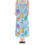Cute Kawaii Ice Cream Seamless Pattern Full Length Maxi Skirt