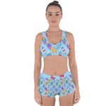 Cute Kawaii Ice Cream Seamless Pattern Racerback Boyleg Bikini Set