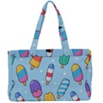 Cute Kawaii Ice Cream Seamless Pattern Canvas Work Bag